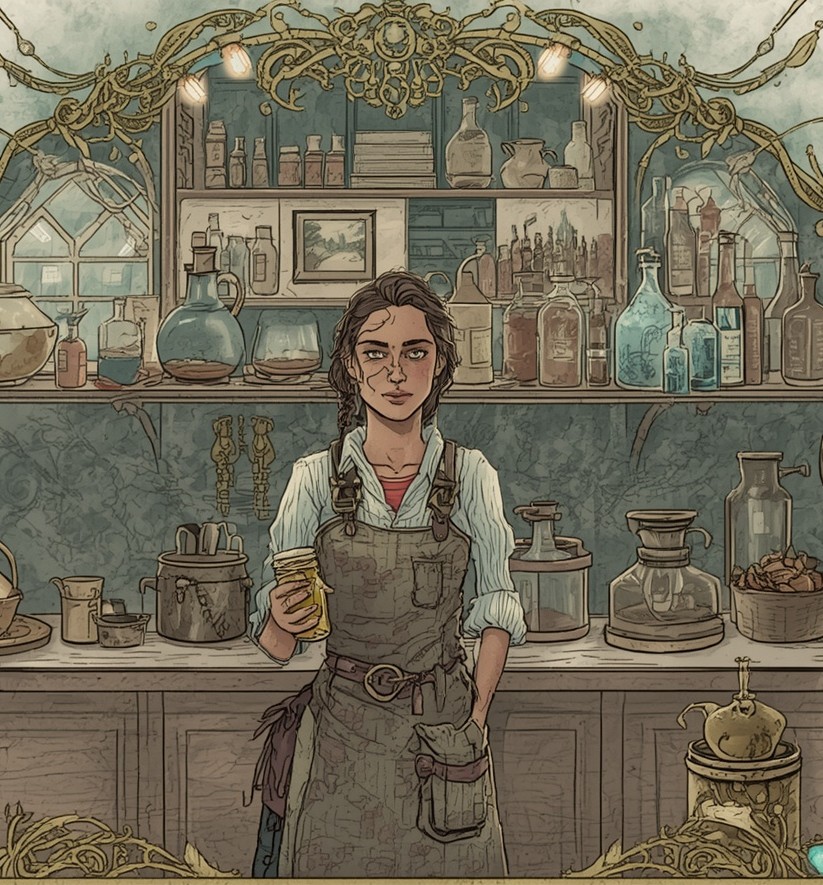 Nessa Bramble, apothecary and clarity-tonic brewer
